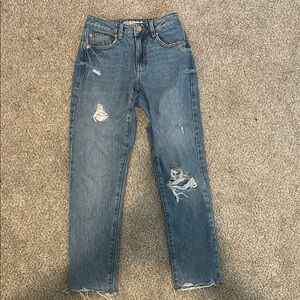 Distressed Blue Jeans